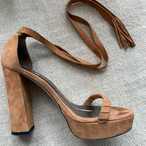 STUART WEITZMAN TIE UP PLATFORM HEELS - Picture 2 of 4